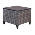 Letright Industrial Letright Industrial 258928 Four Seasons Courtyard Serranova Aluminium Side Table; Light Gray - 27.95 x 27.95 x 24.02 in. 258928